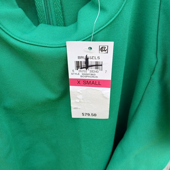 Bar lll Green Ruffle Front Dress Womens Sz XS NEW Knee Length Sleeveless - Picture 6 of 6